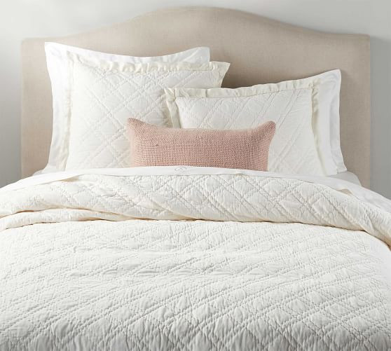 Washed Velvet Silk Blend Quilt & Shams - Clasic Ivory | Pottery Barn (US)