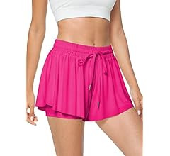 TARSE Flowy Shorts, Butterfly Athletic Shorts Skirt, Flare Wavy Skorts for Running, Sports and Re... | Amazon (US)