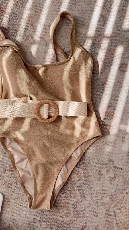 One piece swimsuit, swimsuits, gold shimmer swimsuit, vacation, pool outfit, swimwear 

#LTKswim #LTKVideo #LTKstyletip