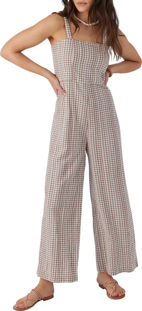 Clarice Gingham Wide Leg Jumpsuit | Nordstrom