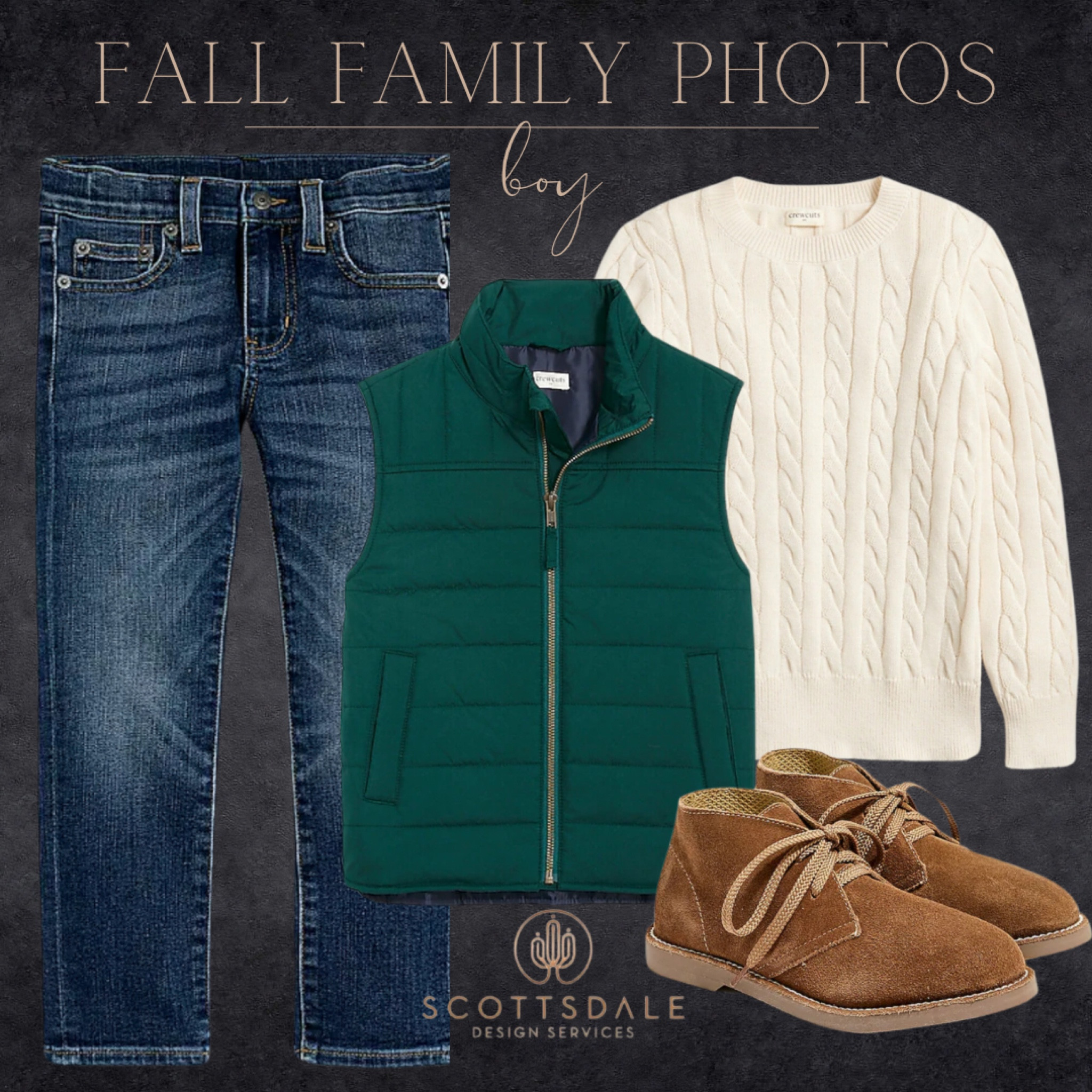 Boys fall fashion🍂

Family photo inspo, boys jeans, boys boots, boys sweater, kids cable knit sweater, kids fashion, kids vest

#LTKFallSale #LTKFamily #LTKKids