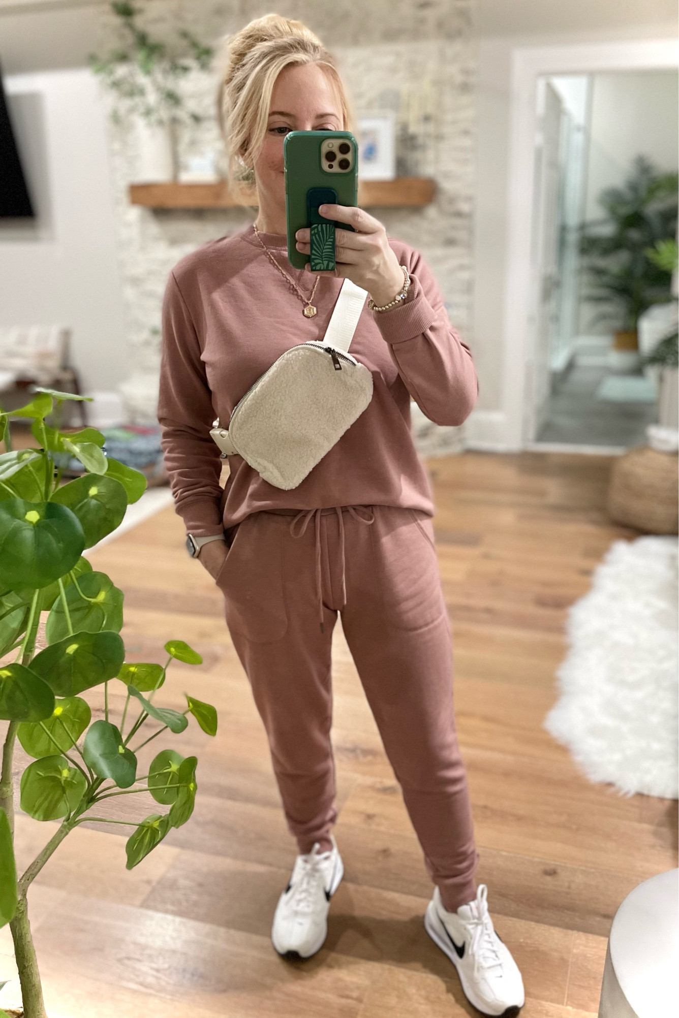 The softest, comfiest, coziest material ever! So light yet feels almost like silk!  Top is small, bottoms XS, tts.  Nike shoes size 8.  #target #amazon #nike #christmas #ltkfashion

#LTKHoliday #LTKCyberweek #LTKunder50