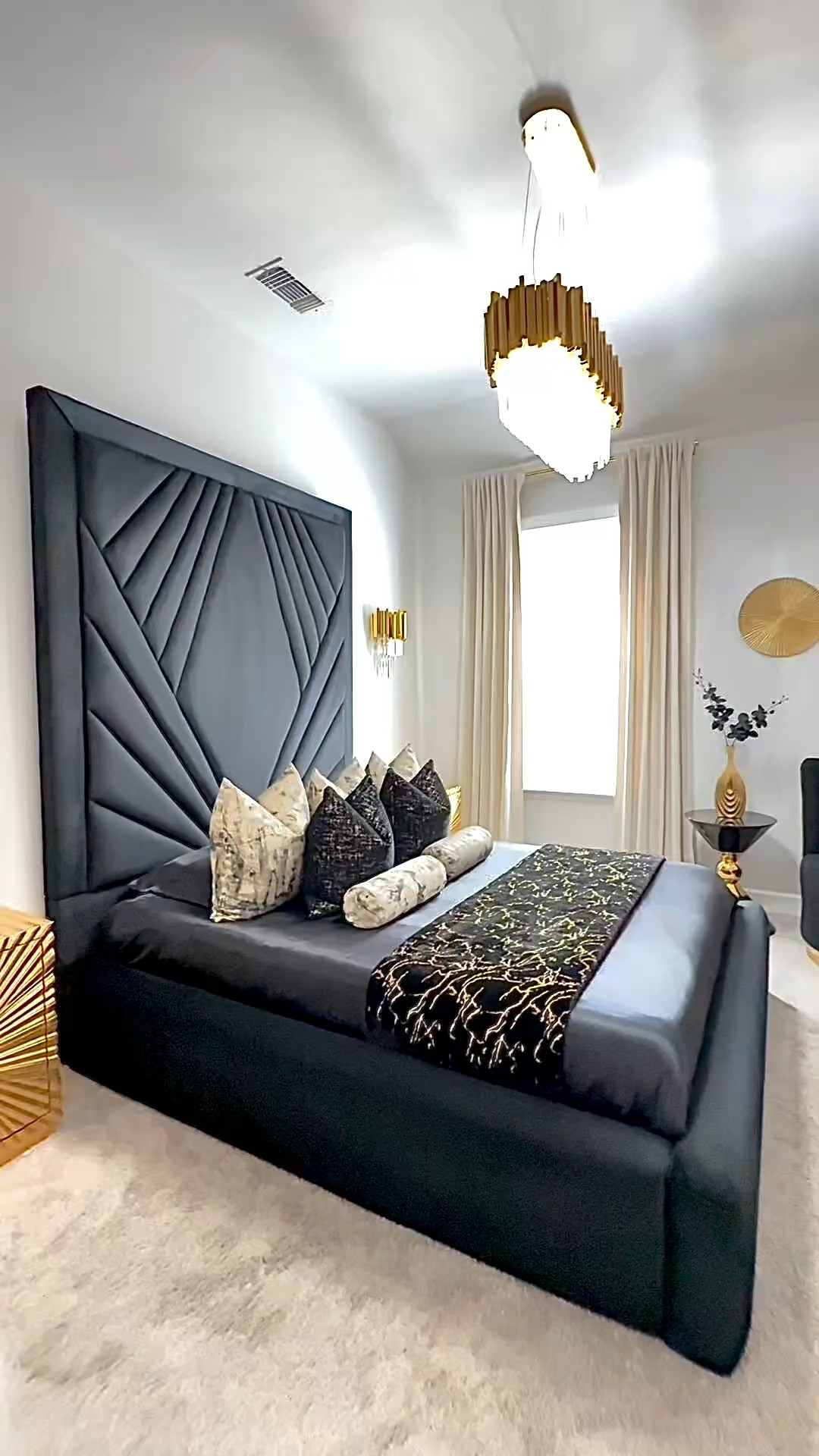 Bold and glamorous bedroom decor in a black and gold theme, designed to make a statement 🖤✨

DISCOUNT CODES:

HM183 - 14% OFF HOMARY
KK5 - 5% OFF Z GALLERIE 

#LTKSaleAlert #LTKHome