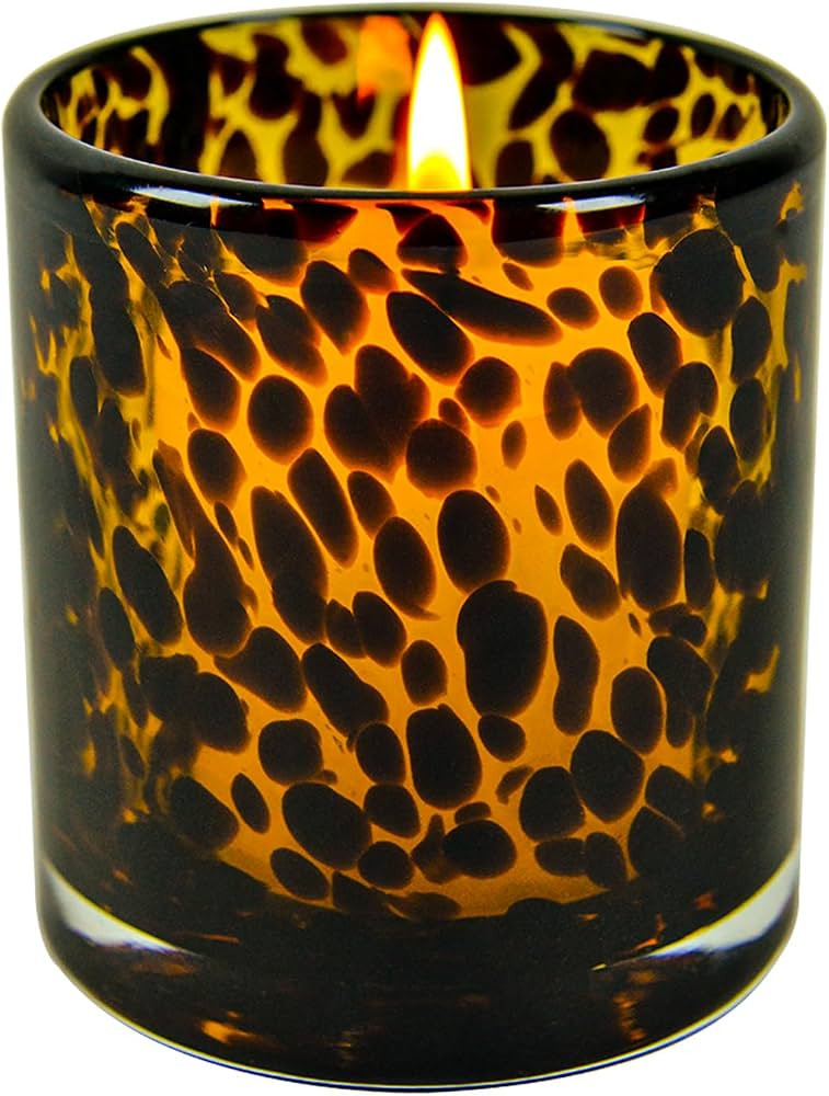 Scented Glass Candle Holder Tortoise Shell Decor Tea Light and Votive Holder Vintage Cheetah Deco... | Amazon (US)