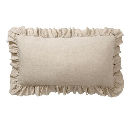 Belgian Flax Linen Fringe Ruffle Sham | Pottery Barn (US)