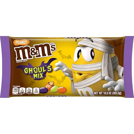 M&M'S Ghoul's Mix Peanut Chocolate Halloween Candy, 10-Ounce Bag | Amazon (US)