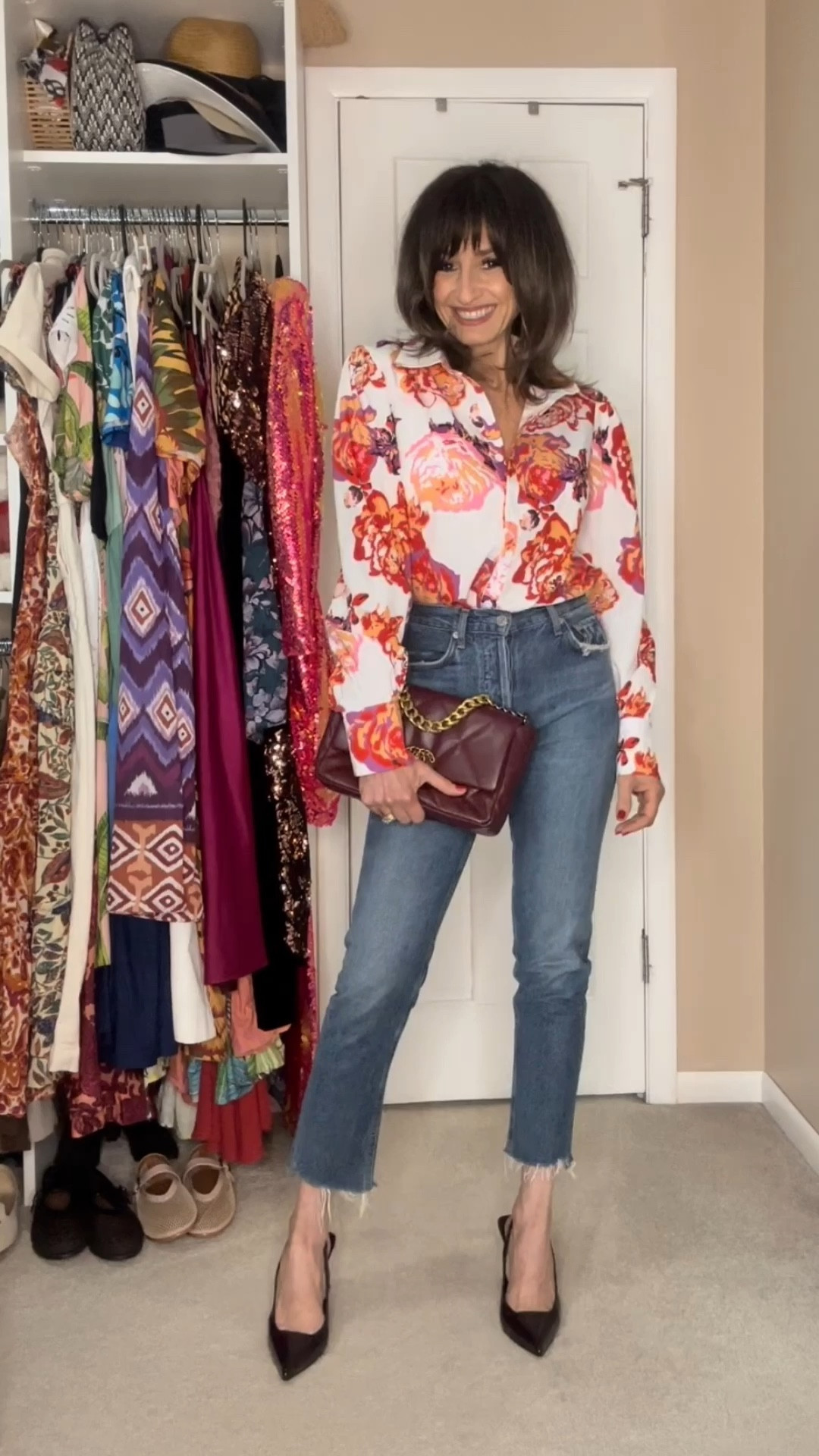 Amazon finds!! 

This shirt I shared recently. Super pretty silk shirt. It fits true to size.

The shoes are inspired by the Saint Laurent slingback, but the Amazon is actually way more comfortable! And less than a 10th of the price!! It fits true to size.

The jeans fit true to size 

#LTKstyletip #LTKfindsunder50 #LTKover40