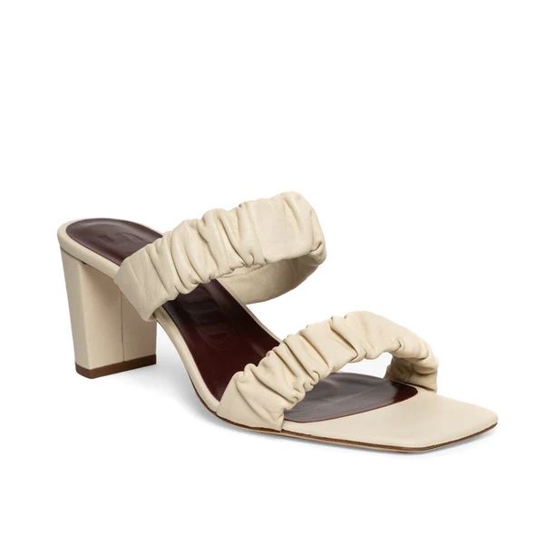 Frankie Ruched Sandal, Cream | The Avenue