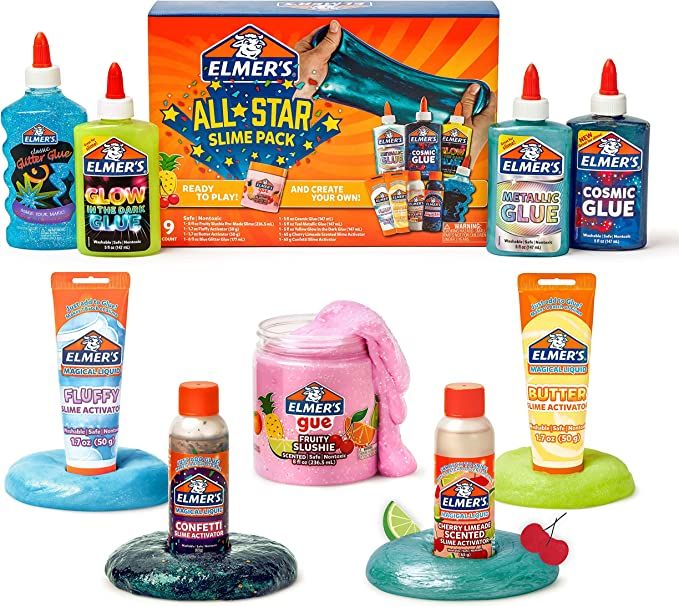 Elmer's All-Star Slime Kit, Includes Liquid Glue, Slime Activator, and Premade Slime, 9 Count | Amazon (US)