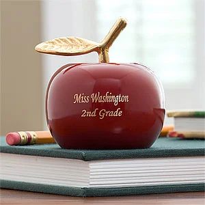 Personalized Apple Brass Teacher Bell - #8857 | Personalization Mall