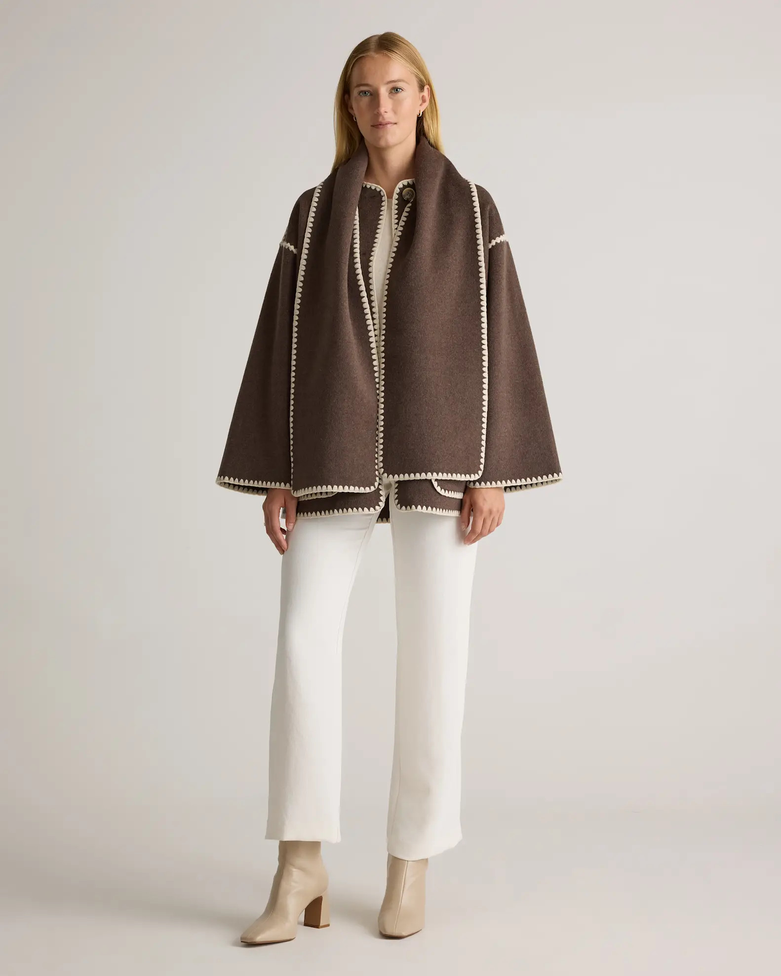 Double-Faced Merino Wool Scarf Coat | Quince