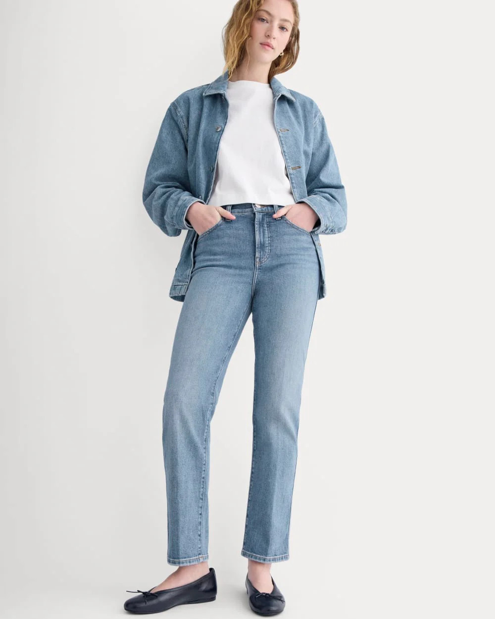 Everlane High-Rise Cigarette Jean In Medium Blue, Size 30, Cotton | Everlane