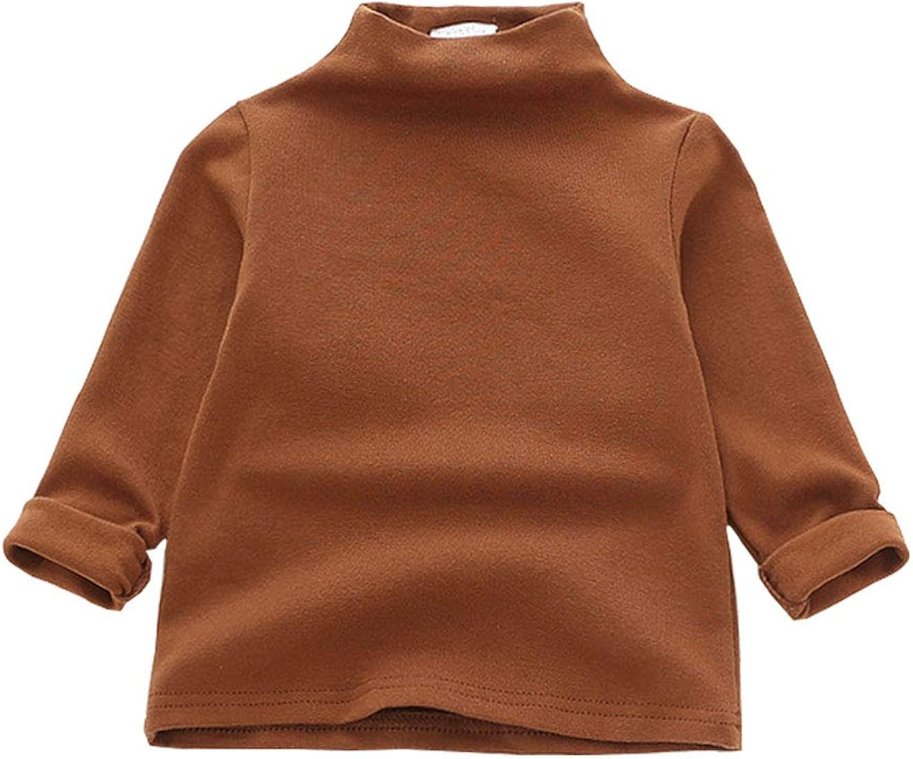 MODNTOGA Toddler Turtleneck Baby Girl Boy Long Sleeve Shirt Solid Color Mock Neck Shirt Knitwear ... | Amazon (US)