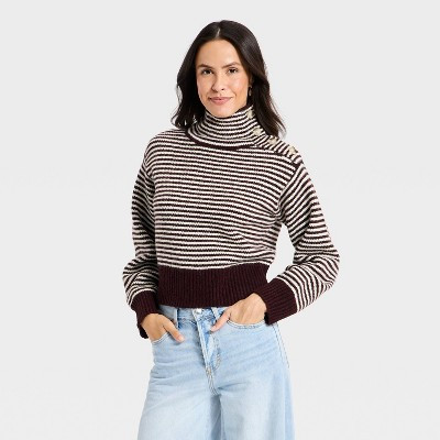 Women's Mock Turtleneck Button Pullover Sweater - Universal Thread™ | Target