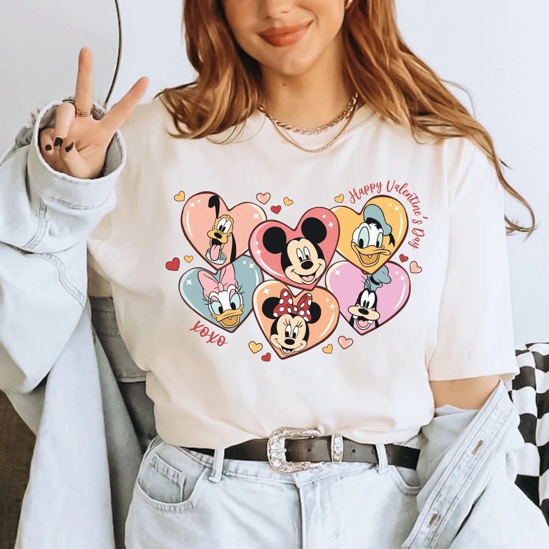 Mickey and Friends Disney Valentine Shirt, Disney Valentines Day Shirt, Valentine's Day Shirt, Va... | Etsy (US)