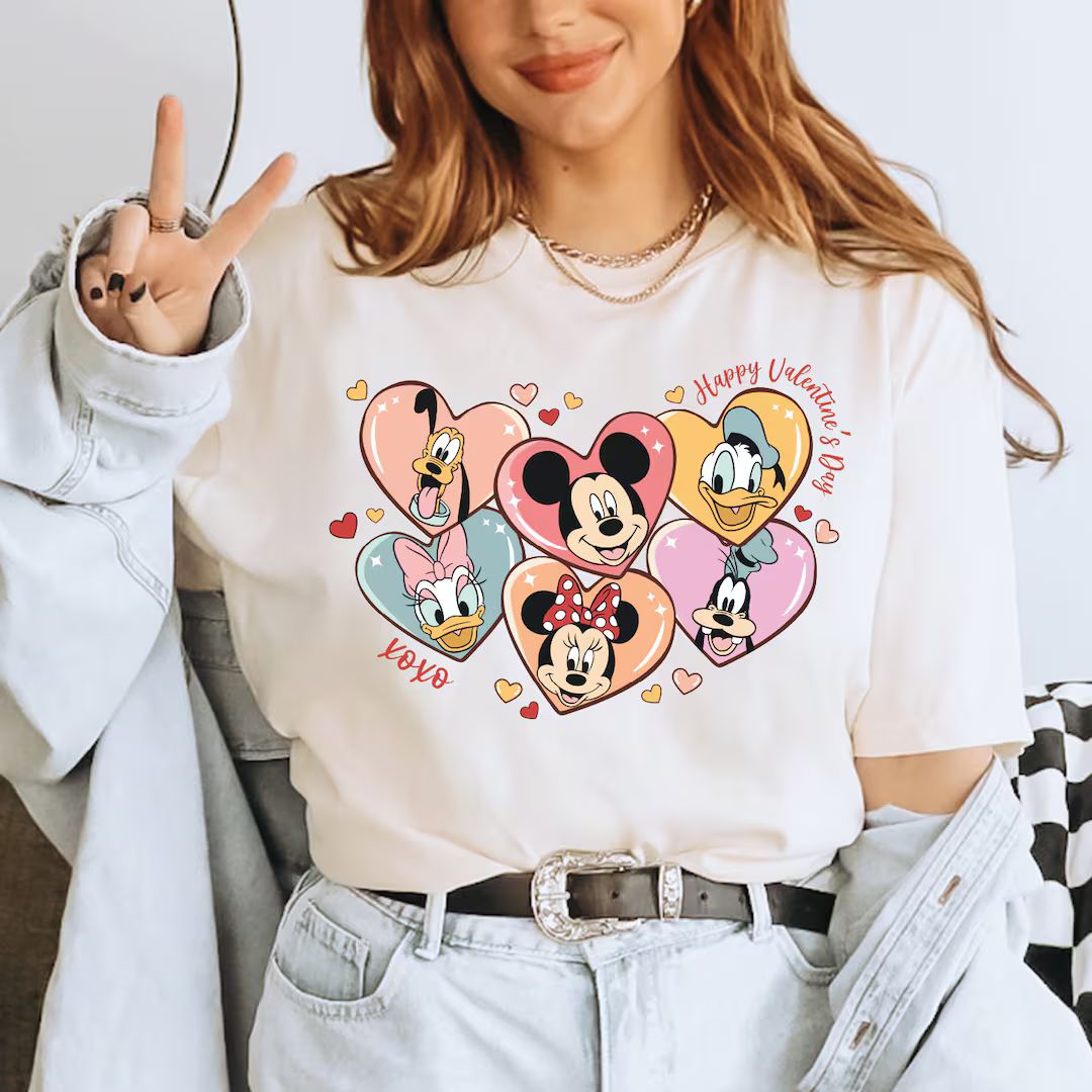 Mickey and Friends Disney Valentine Shirt, Disney Valentines Day Shirt, Valentine's Day Shirt, Va... | Etsy (US)