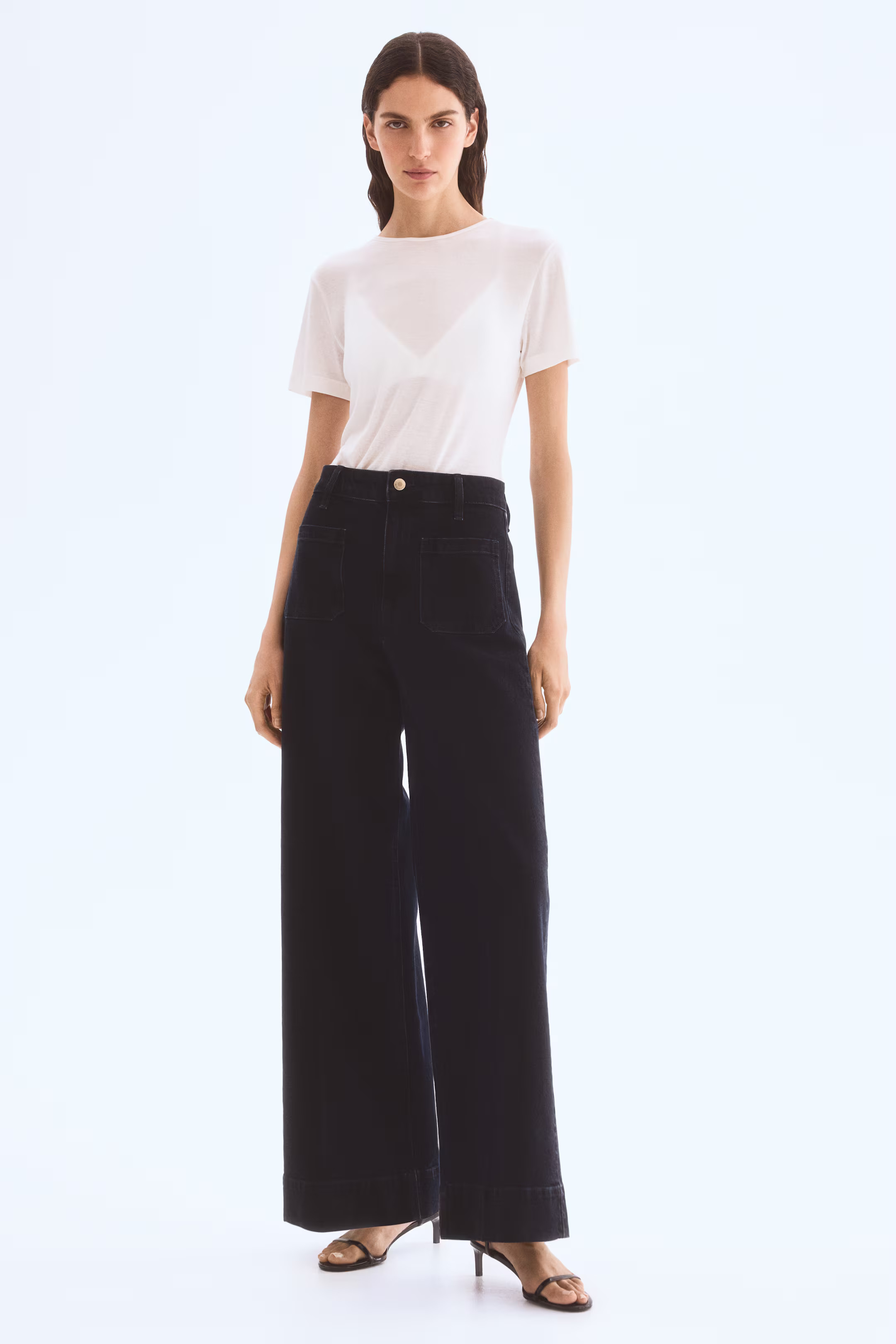 Wide High Jeans - Dark denim blue - Ladies | H&M GB | H&M (UK, MY, IN, SG, PH, TW, HK)