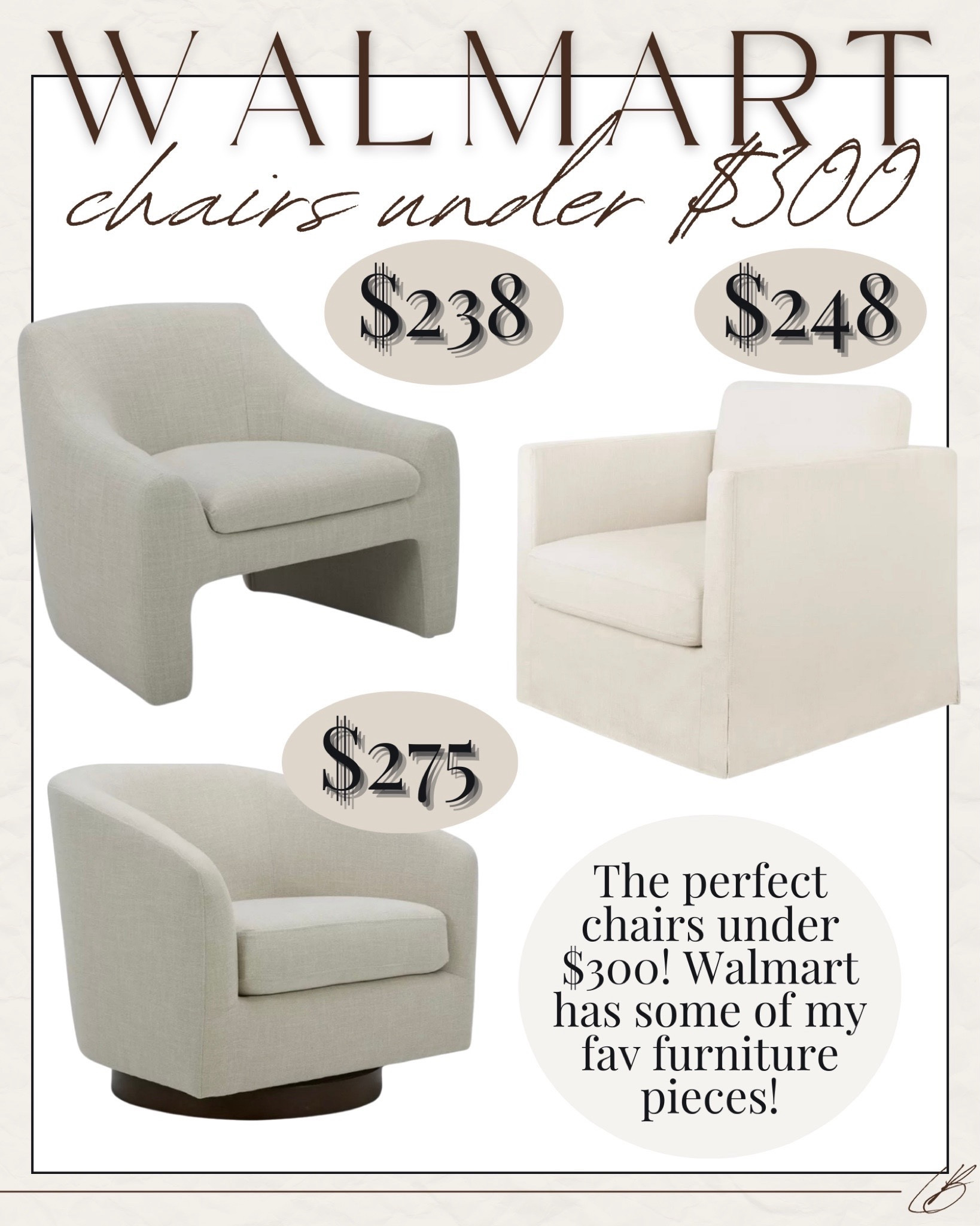 New Walmart chairs for under $300! Such good statement pieces 

#LTKfamily #LTKhome #LTKstyletip