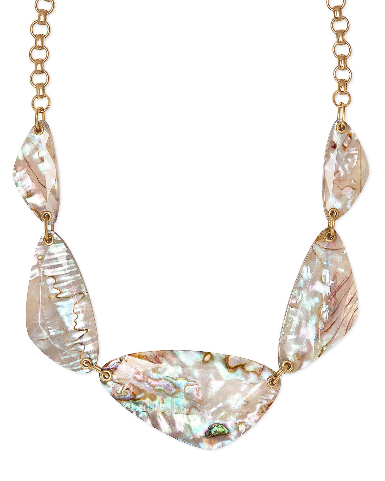 Mckenna Vintage Gold Statement Necklace in White Abalone | Kendra Scott
