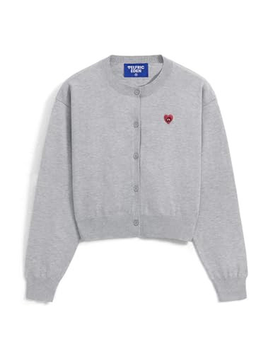 Aelfric Eden Women's Cropped Cardigan Sweater Lightweight Knit Grey M | Amazon (US)