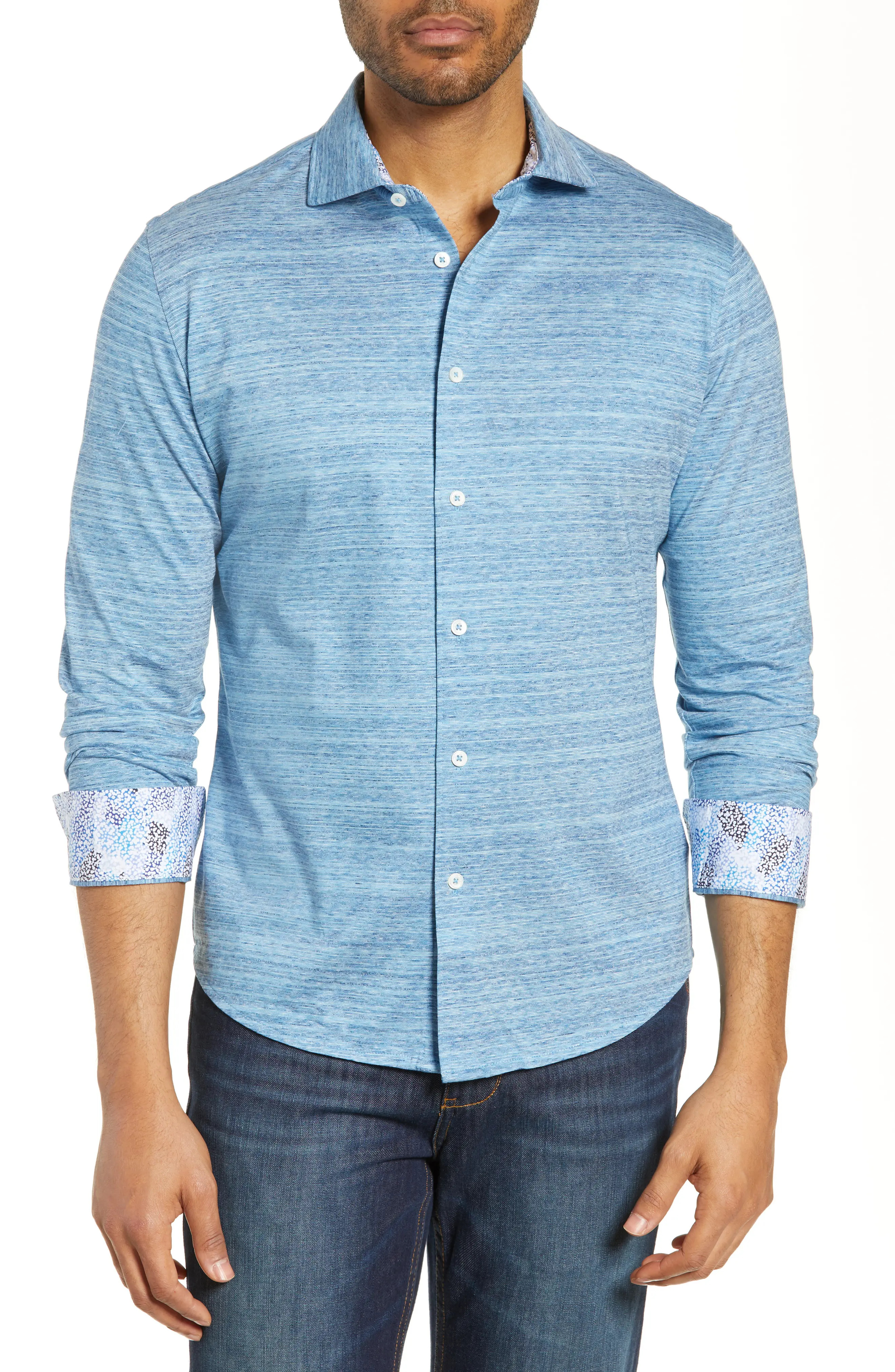 Bugatchi Classic Fit Printed Knit Shirt at Nordstrom Rack | Nordstrom Rack