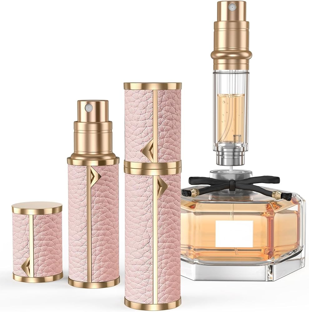 Perfume Travel Refillable Bottle,Genuine Leather Bottom-Filling Fragrances Perfume Atomizer,Mini ... | Amazon (US)