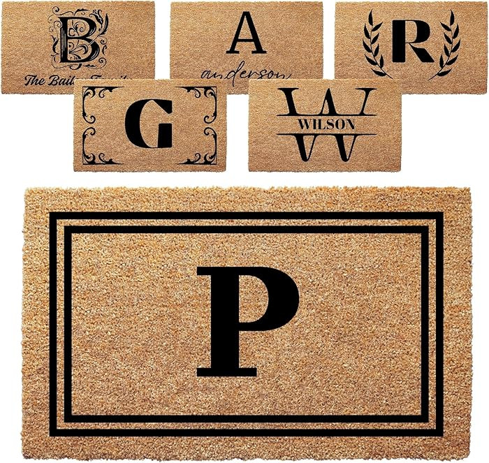 clicked craft Personalized Door Mat with Monogram - Custom Doormat with Anti-Slip Backing - 3 Siz... | Amazon (US)