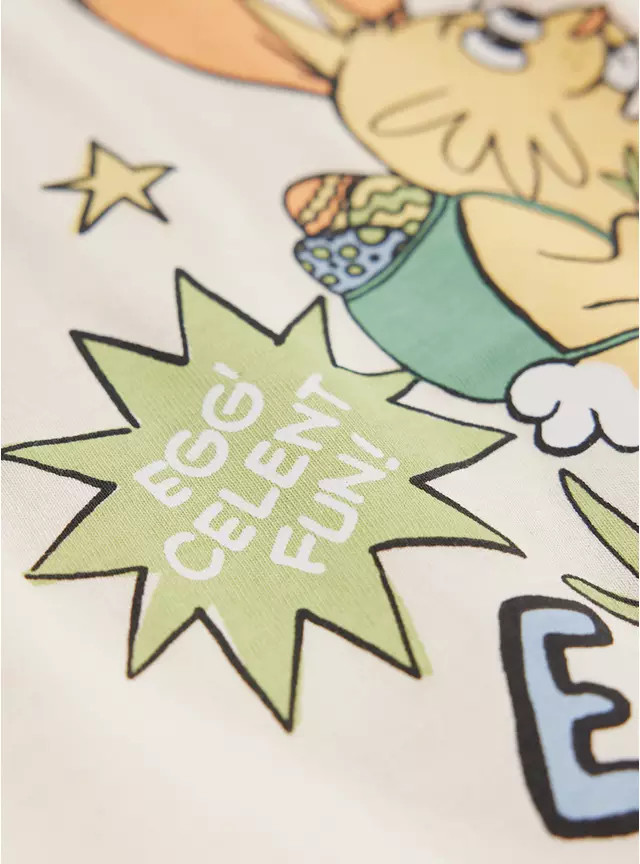 Cream Easter Egg Hunt Graphic T-Shirt 1-2 years | Tu Clothing