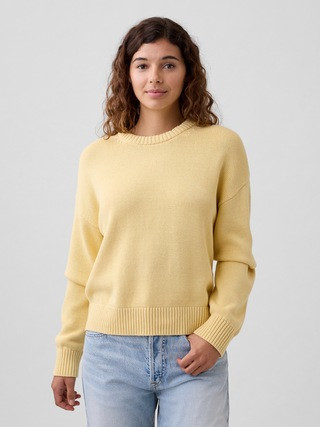 Relaxed Cotton Crewneck Sweater | Gap Factory