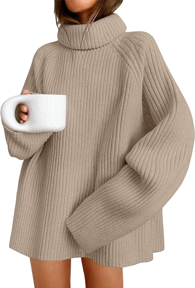ZESICA Women's Winter Sweaters Oversized Turtleneck Long Sleeve Chunky Knitted Pullover Sweater J... | Amazon (US)
