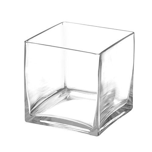 Royal Imports Flower Glass Vase Decorative Centerpiece for Home or Wedding Clear Glass, Cube Shape,  | Amazon (US)
