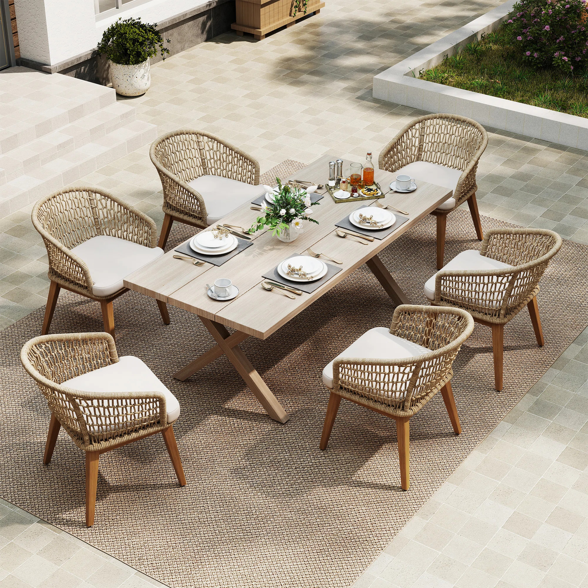 Patio 6-person Dining Set With Cushions | Wayfair North America