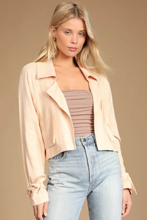 Positively Chic Cream Cropped Blazer | Lulus (US)