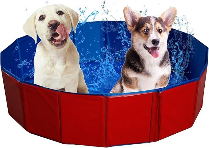Erfo Foldable Pet Swimming Pool Red Portable Pet Pools Foldable Dog Pool Collapsible Swimming Poo... | Amazon (US)