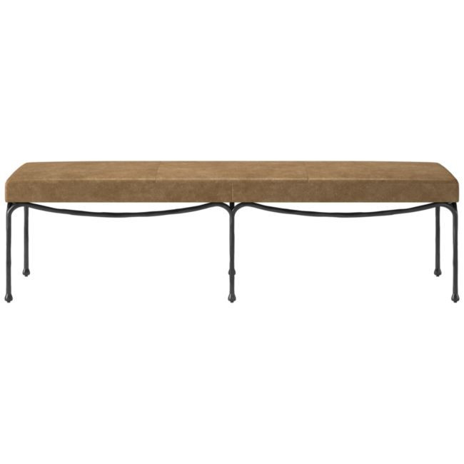 Journey 60" Leather Bench Bello Saddle | CB2