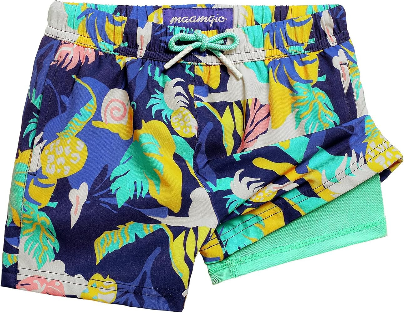 maamgic Boys Swim Trunks with Compression Liner Quick Dry Swim Shorts Anti-Chafe Boy Bathing Suit | Amazon (US)