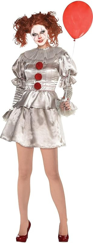 amscan It 2017 Pennywise Halloween Costume for Women, Includes Clown Dress and Collar | Amazon (US)