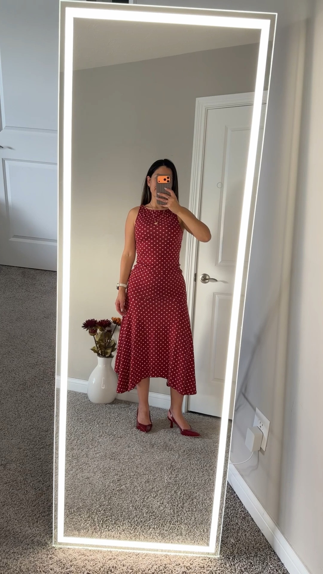 BOAT NECK POLKA DOT TOP & RUFFLE HEM MID RISE SKIRT SET

#LTKgrwm #LTKootd #LTKWorkwear
