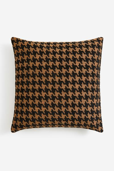 Jacquard-weave Cushion Cover - Beige/houndstooth-patterned - Home All | H&M US | H&M (US + CA)