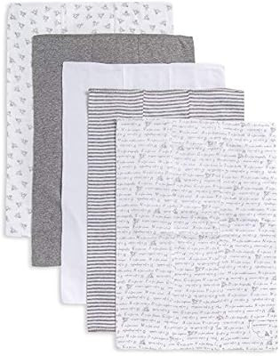 Burt's Bees Baby - 5 Pack of Burp Cloths, 100% Organic Cotton (1 Cloud, 1 Solid Color, 1 Honey Be... | Amazon (US)