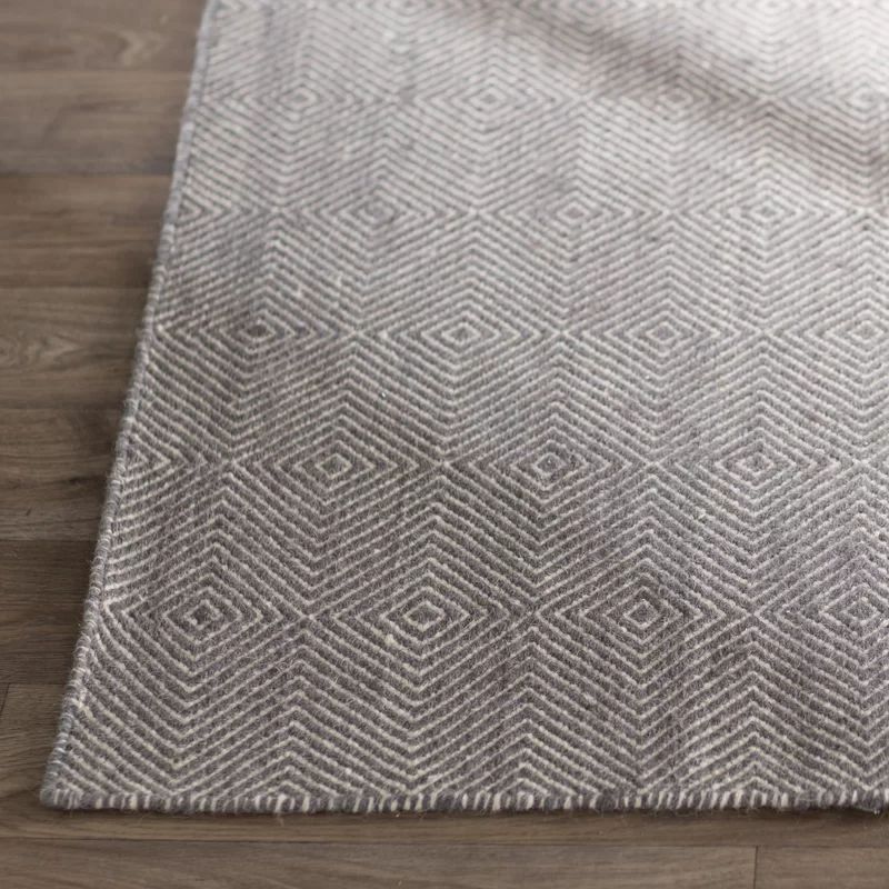 Marcelo Flat Woven Cotton Gray Area Rug | Wayfair North America