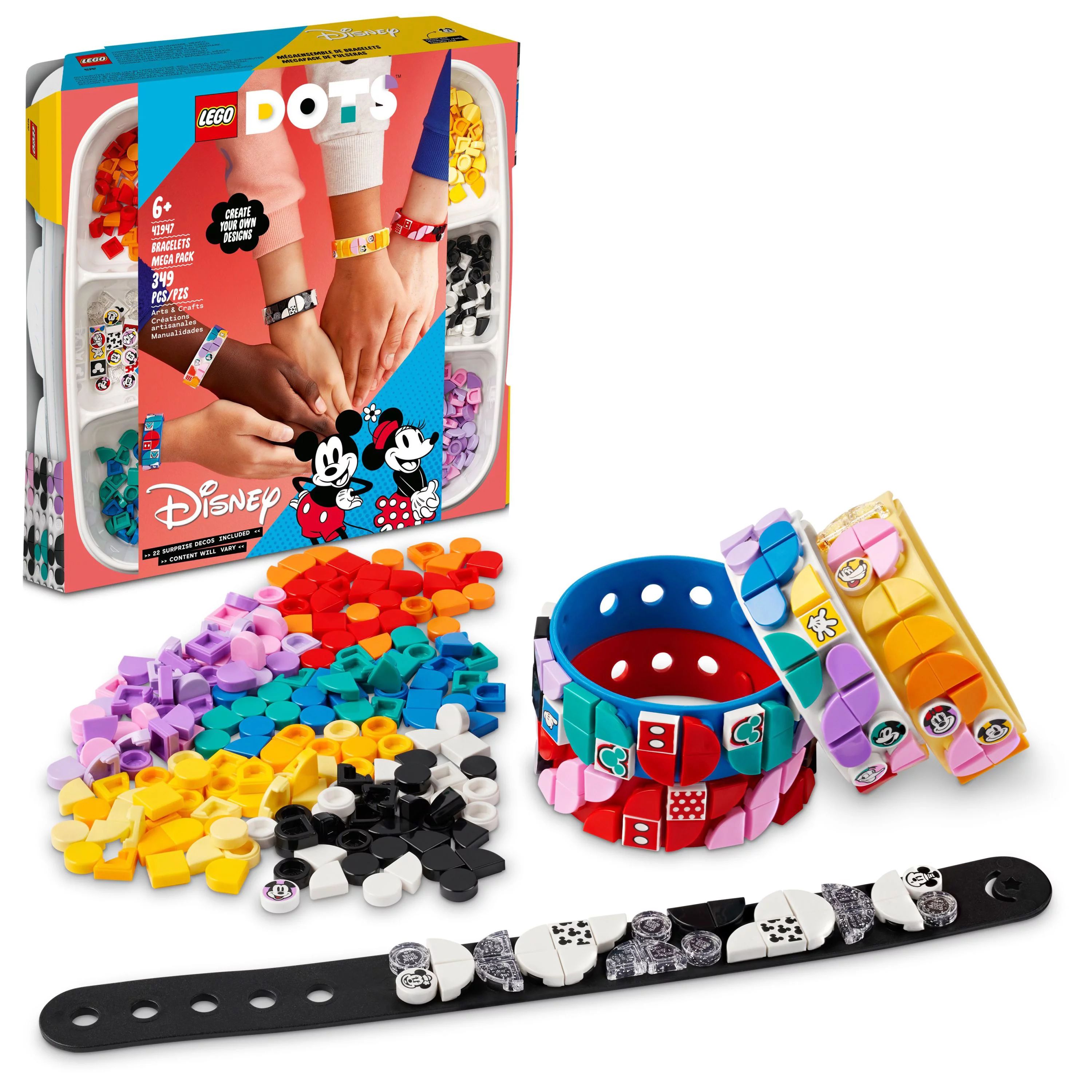 LEGO DOTS Disney Mickey & Friends Bracelets Mega Pack 41947 DIY Set (349 Pieces) - Walmart.com | Walmart (US)