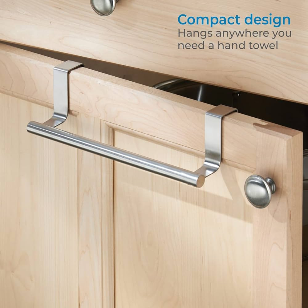 iDesign Forma Metal Over The Cabinet Bar, Hand Towel and Washcloth Rack for Bathroom and Kitchen,... | Amazon (US)
