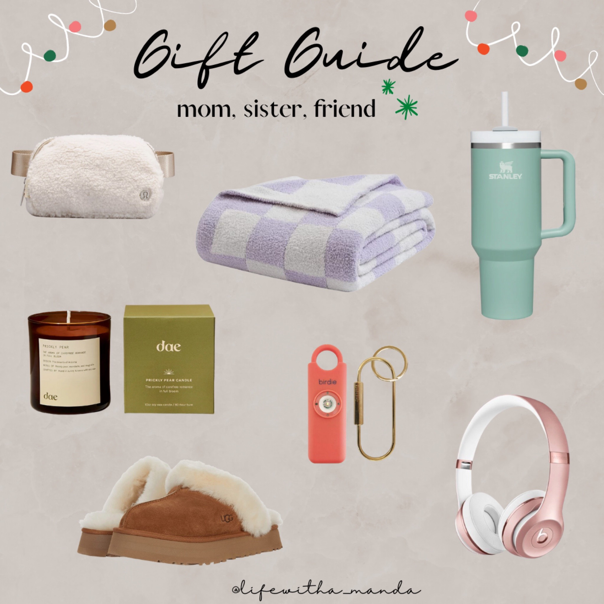 #giftguide #blanket #fleeceblanket #amazon #stanley #tumbler #giftsforher #headphones #wirelessheadphones #ugg #uggslippers #candle #dae #beltbag #lululemon #birdie #safetyalarm #target 



#LTKHoliday #LTKhome #LTKGiftGuide
