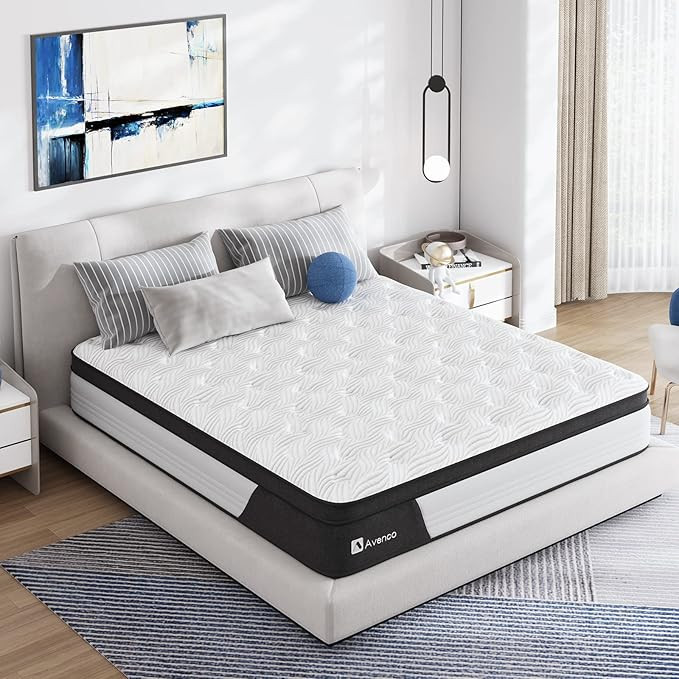 Avenco King Mattress 12 Inch, King Hybrid Mattress Medium Firm, King Mattress in a Box with Pocke... | Amazon (US)