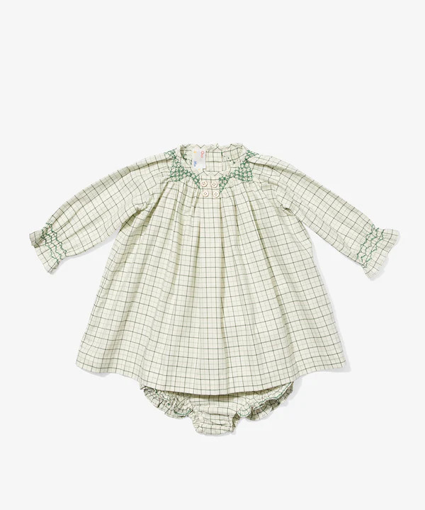 Willa Baby Dress, Green Tattersall | Oso & Me
