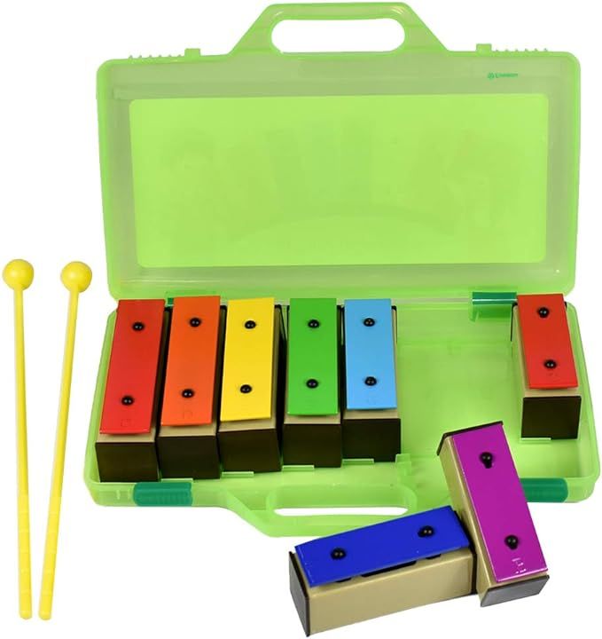 ENNBOM Xylophone Glockenspiel 8 Notes Chromatic Resonator Bells with Green Case | Amazon (US)