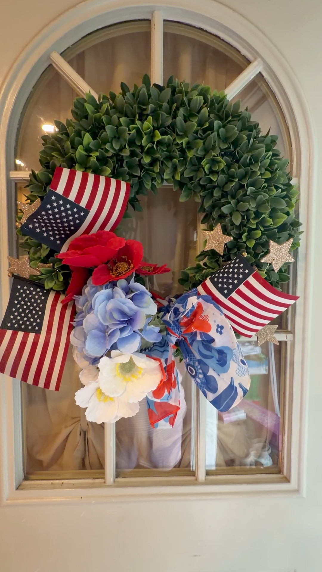 🇺🇸✨ Back porch refresh, Walmart edition! ✨🇺🇸

Nothing says summer like a festive red, white & blue welcome. I styled this patriotic wreath with flags, florals, and a fun seasonal bow—all affordable finds from Walmart that make decorating for the 4th of July easy and budget-friendly. ❤️🤍💙 Walmart is featuring patriotic décor including wreaths, flags, and front porch accents perfect for celebrating Independence Day.  
@mytexashouse 
#WalmartFinds #FourthOfJulyDecor #PatrioticDecor #FrontPorchDecor #SummerDecor #WalmartHome #AmericanaStyle #LTKStyleTip 🇺🇸✨

#LTKHome #LTKSeasonal #LTKSeasonal #LTKHome #LTKvlog
