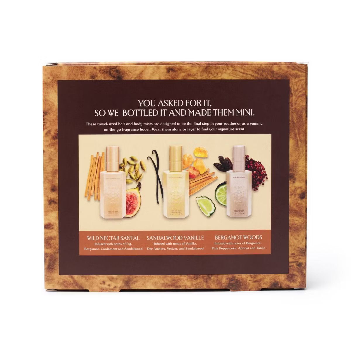 Blake Brown Mini Hair and Body Refresh Mist Trio – Sandalwood Vanille – Wild Nectar Santal ... | Target