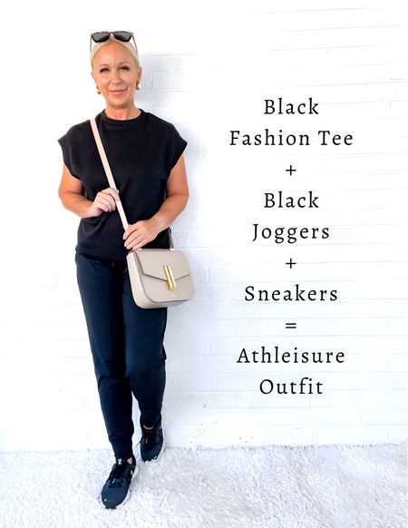 Black Fashion Tee + Black Joggers + On Cloud Sneakers = Athleisure Outfit

Minimalist / Over 40 /Over 50 / Over 60

#LTKfindsunder50 #LTKover40 #LTKitbag